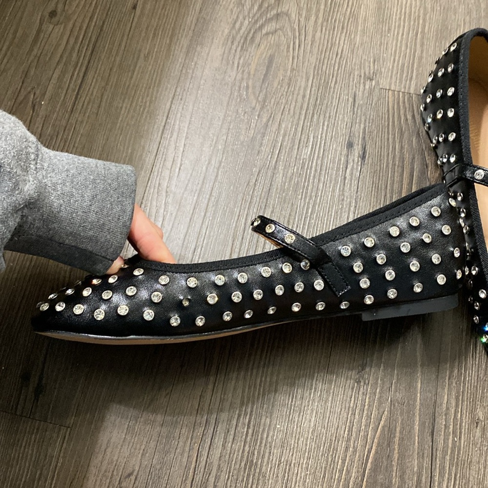 Cushionaire black and silver flash studded jewel Mary janes - Picture 4 of 8